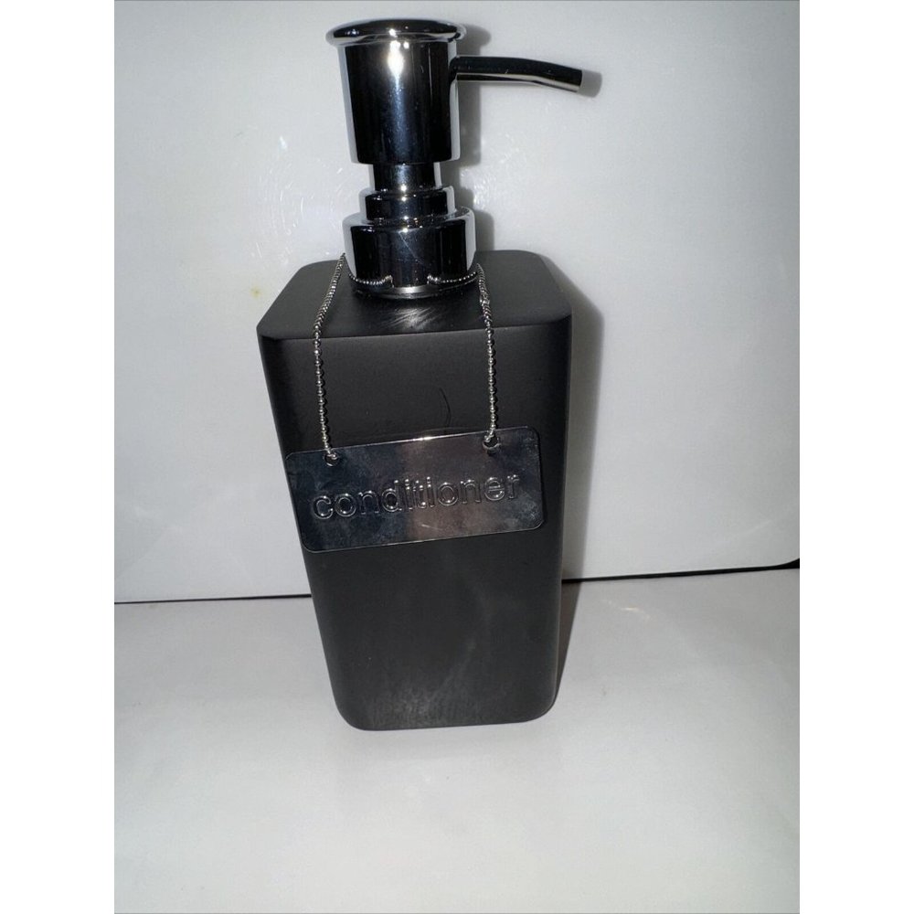 Restoration Hardware Resin Conditioner Soap Pump Dispenser 15 oz Espresso/Chrome
